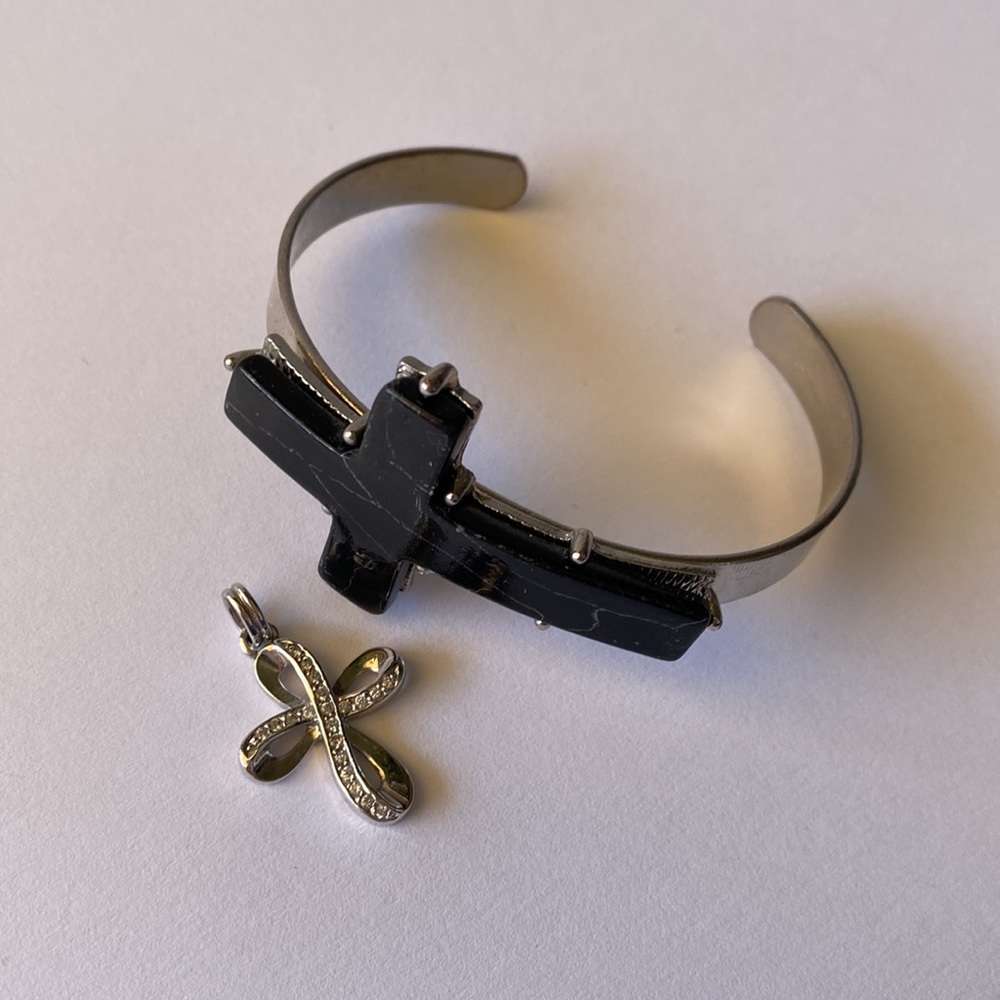 Cross Pendant & Cuff Bracelet set